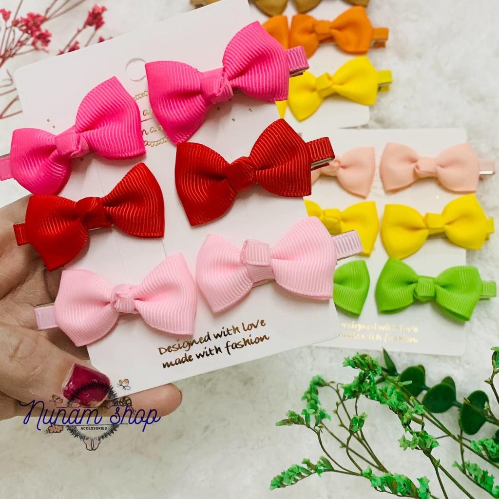 Set6 - kẹp nơ theo màu phối đồ siêu dễ thương-Nunam shop