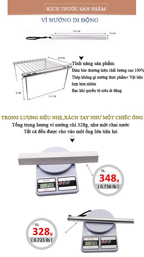 Vỉ nướng bằng thép chống gỉ an toàn cho gia đình BB2413