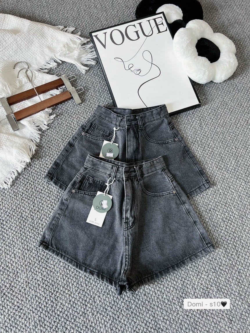 Quần short jean nữ trơn lưng cao tôn dáng S10