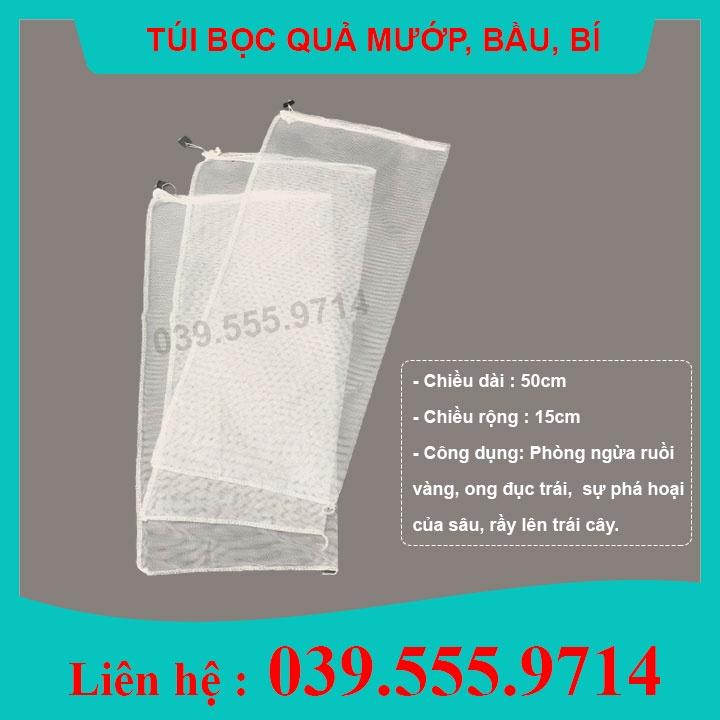 50 TÚI BỌC TRÁI CÂY  BẦU BÍ MƯỚP ... ( Kích thước 50x15cm) giúp bảo vệ quả ảnh hưởng mưa gió