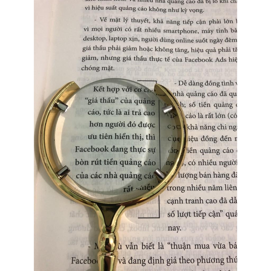 Kính lúp Magnifier Nga 70mm gọng inox 304 siêu bền đẹp vàng bóng sang trọng Hcm