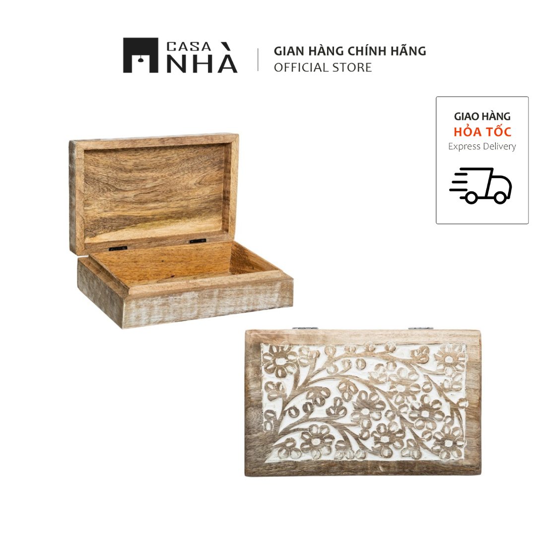 Hộp gỗ đựng đồ trang trí vintage - Hộp đựng đồ bằng gỗ xoài COBO