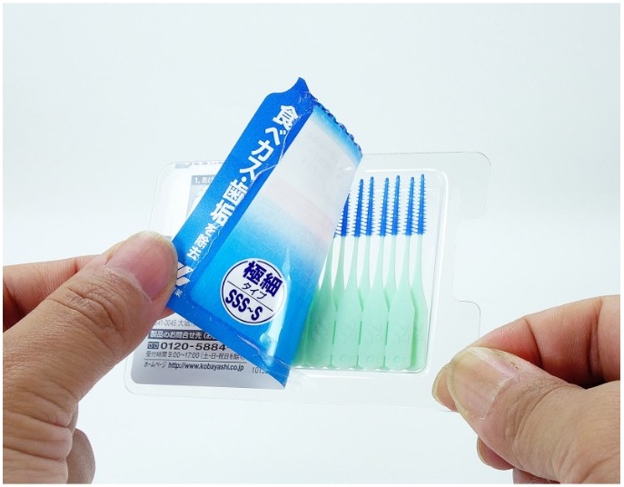 Bàn chải kẽ răng cao su mềm Kobayashi chữ I size SSS-S - made in Japan