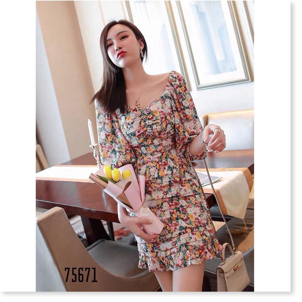 Đầm nữ chất liệu voan nhật họa tiết siêu sang cho quý cô