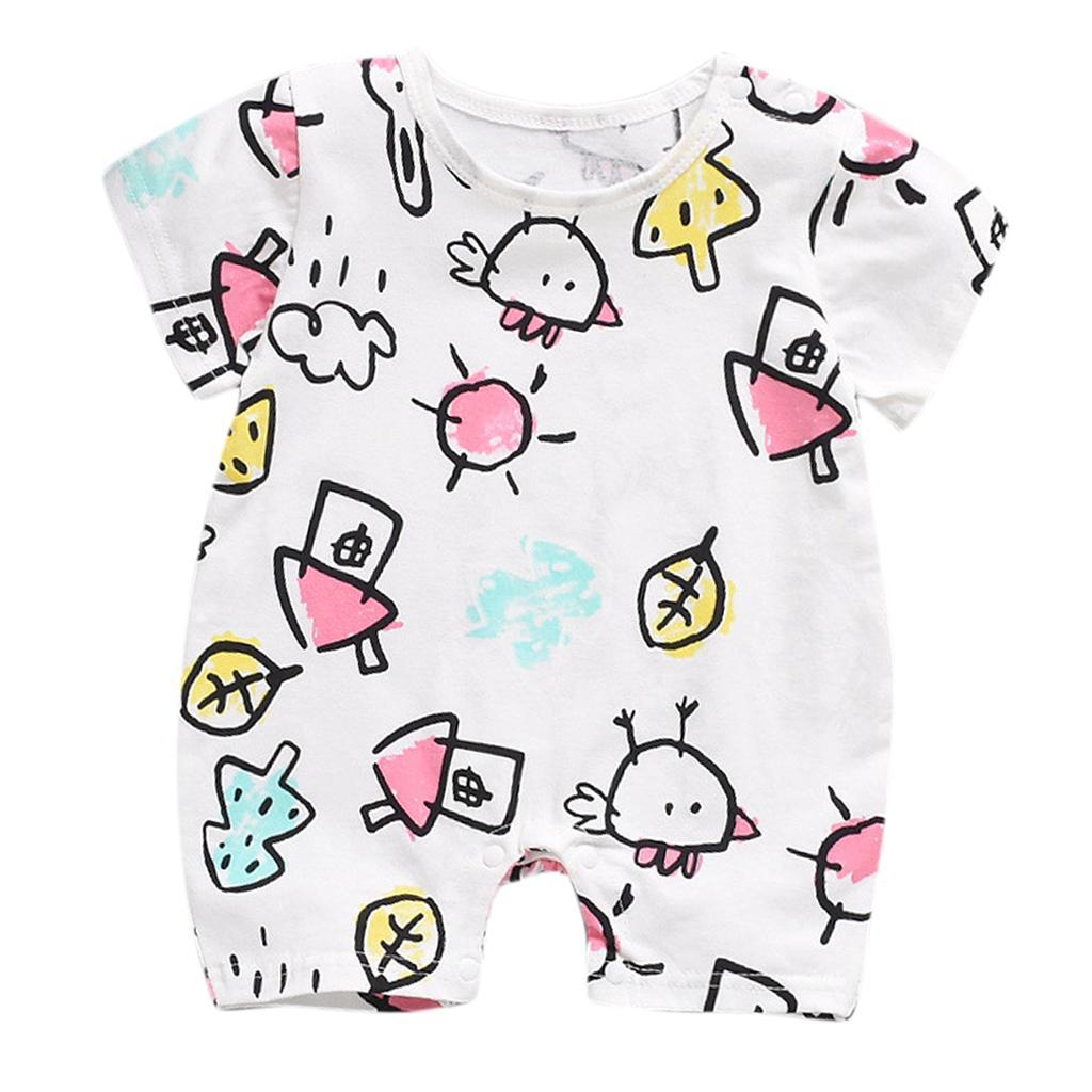 Summer Baby Boys Girls Short Sleeve Romper Cute Cotton Jumpsuit