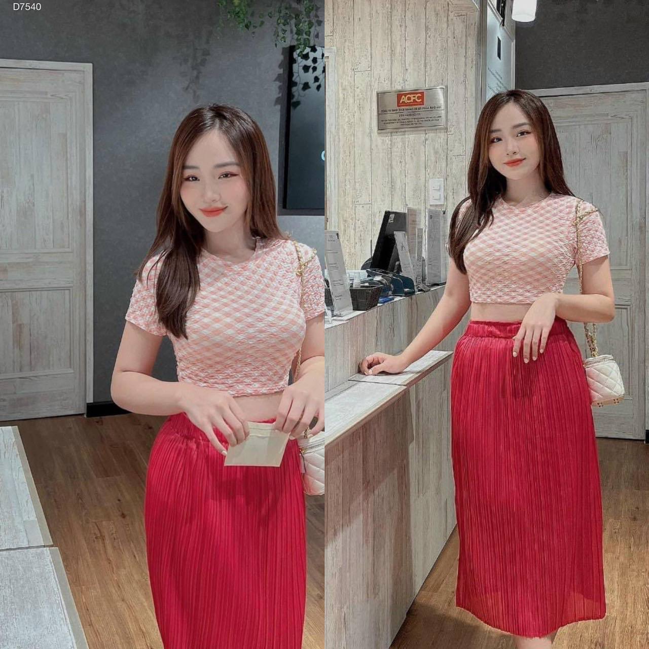 ÁO CROPTOP THUN CARO ÔM BODY CHECKER BOARD TAY NGẮN CƠ BẢN ĐI BIỂN DẠO PHỐ ĐI CHƠI