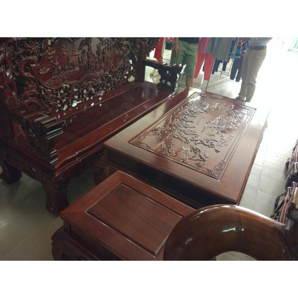 Bộ Bàn Ghế Nghê Đỉnh Tay Khuỳnh Gỗ Hương Vân