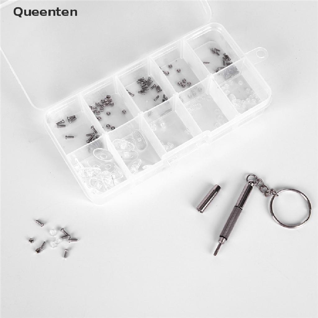 Queenten Screw Nut Nose Pad Optical Repair Set Assortment Sunglass Tool Kit For glasses QT