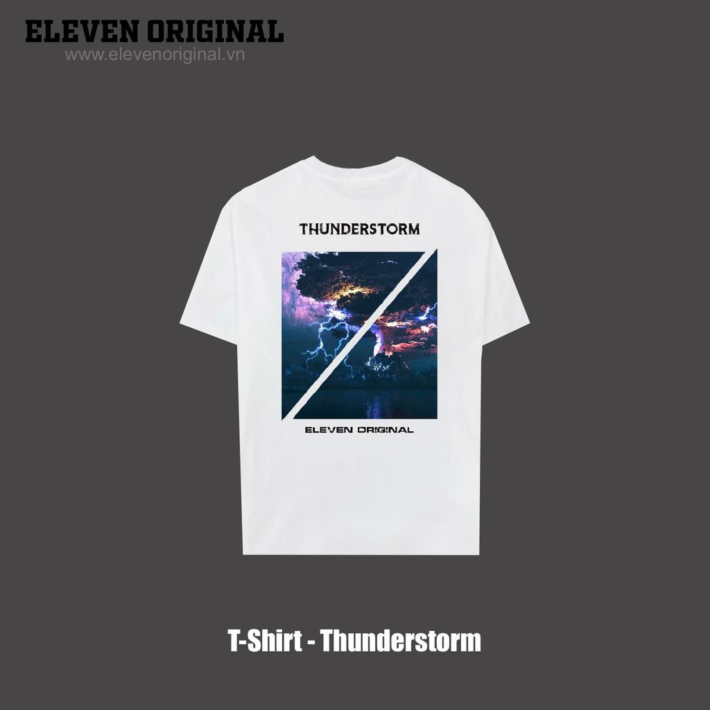 Áo thun Oversize cao cấp in họa tiết ThunderStorm, Màu Trắng