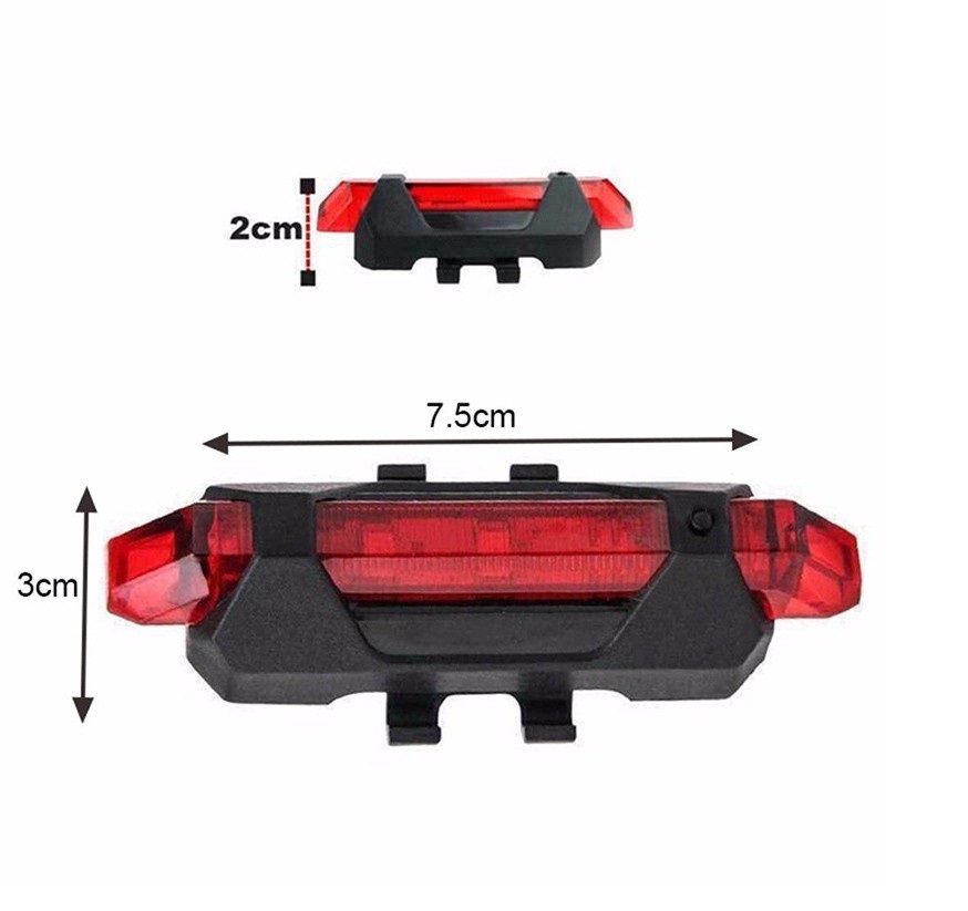 Bộ đèn xe đạp - đèn LED chiếu sáng phía trước và phía sau xe đạp dùng pin sạc - Hàng chính hãng