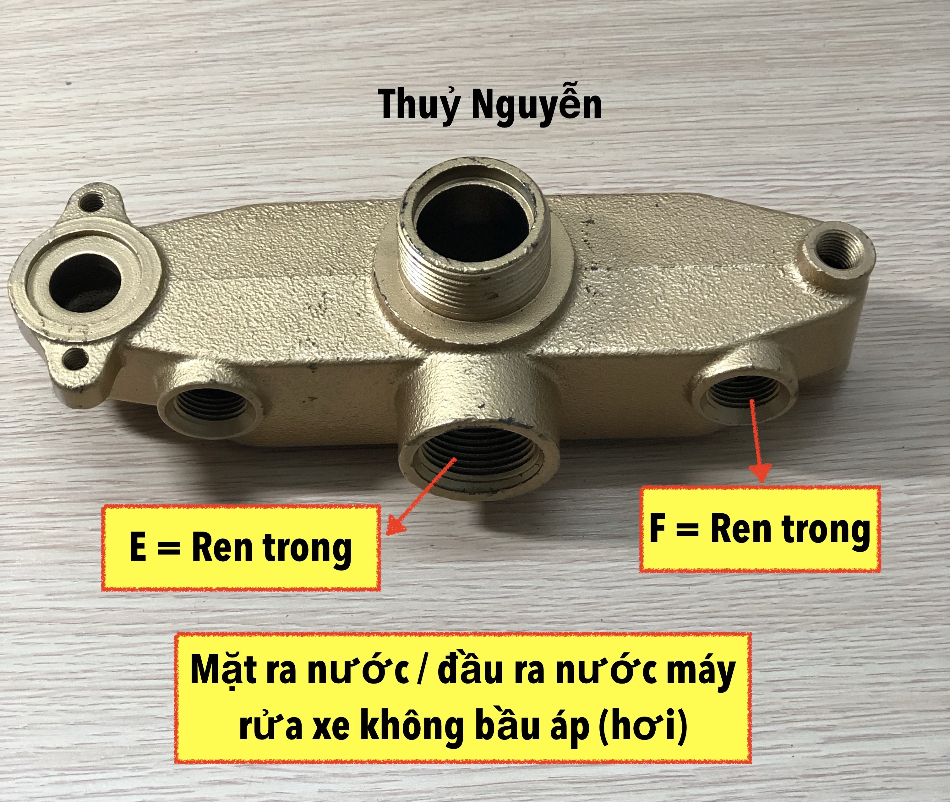 Mặt ra nước/ đầu ra nước máy rửa xe có bầu áp 1hp, 2hp, 5hp, 7hp và 10hp