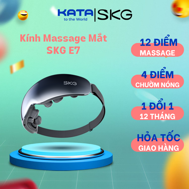 Kính Massage Mắt SKG E7 giúp Tăng Thị Lực, giảm Khô, Mỏi Mắt với 18 kiểu Mát-xa và Chườm nóng