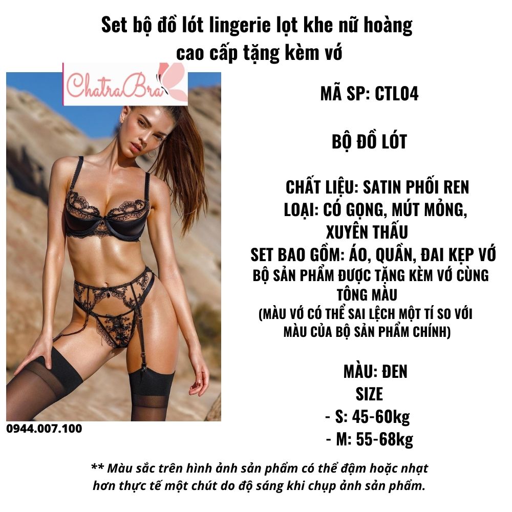 Set bộ đồ lót lingerie lọt khe nữ hoàng cao cấp