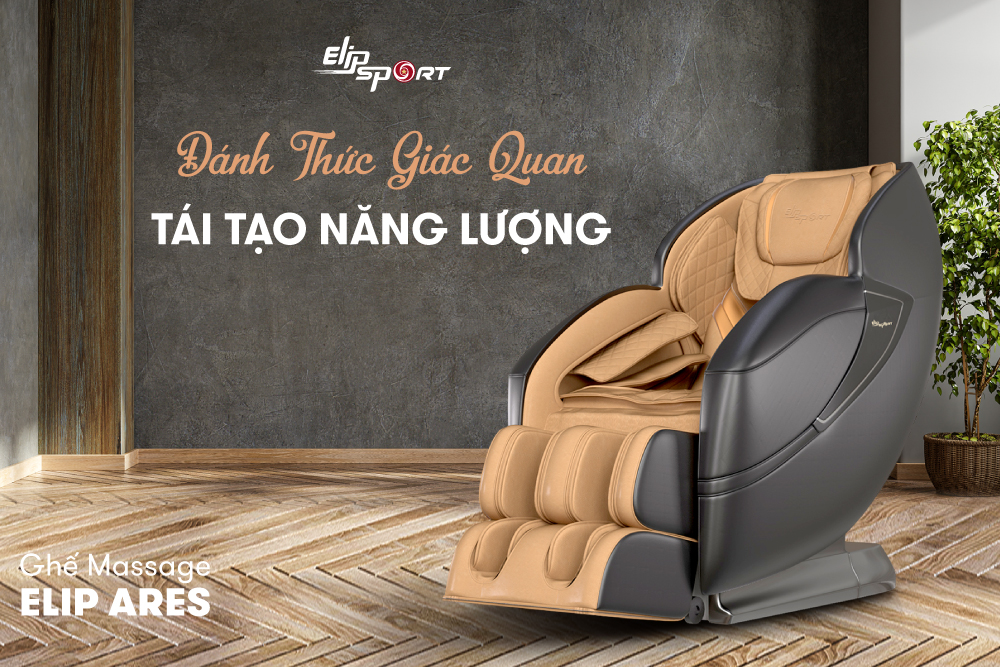 Ghế Massage Toàn Thân ELIP Ares New - Massage 4D Ultra, Điều khiển bằng giọng nói