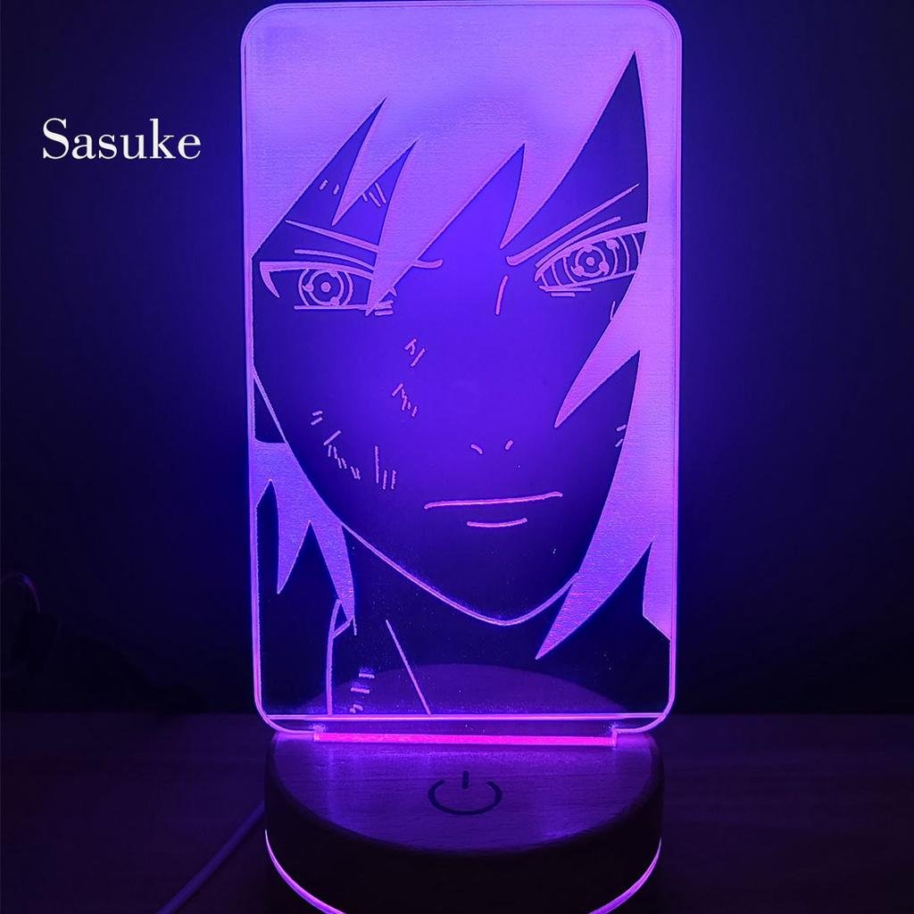 Đèn Ngủ Led 3D SASUKE nhân vật Anime phát sáng 16 màu cảm ứng có điều khiển từ xa