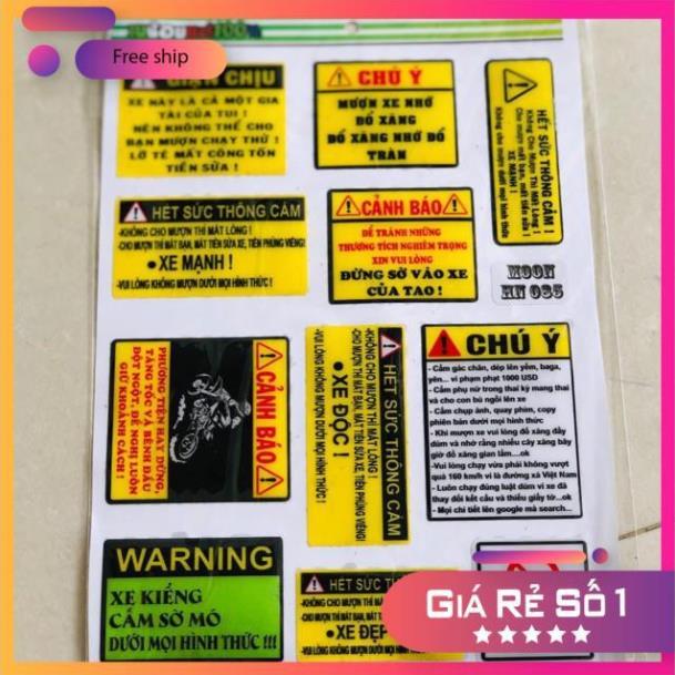 Bộ 11 tem cảnh báo keo nổi bảo hành màu sắc vĩnh viễn