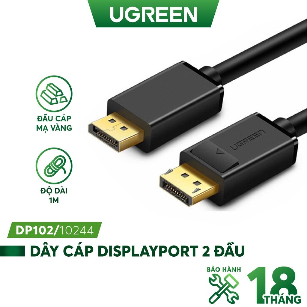 Dây cáp DisplayPort 2 đầu đực tốc độ 21.6Gbps UGREEN DP102 hàng chính hãng