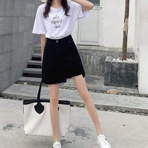 Váy Cạp Cao Rách Gấu