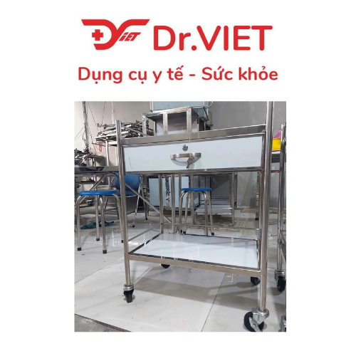 Xe Đẩy DCG-29 Đức Cường Inox 2 Tầng 35 x 50 (Có Hộc) – Giải Pháp Tiện Lợi Cho Mọi Nhu Cầu Vận Chuyển