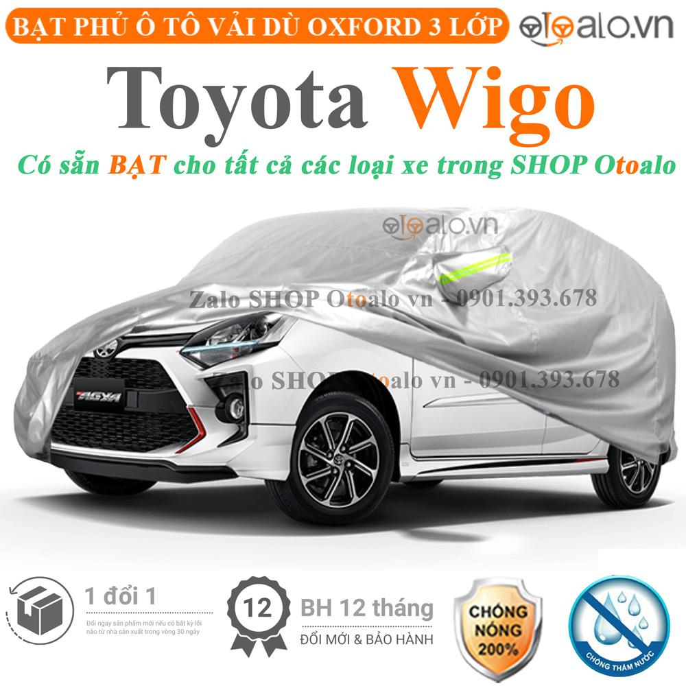 Bạt che phủ xe ô tô Toyota Wigo vải dù 3 lớp CAO CẤP BPXOT - OTOALO