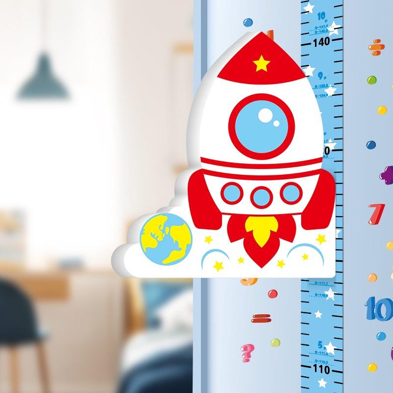 Thước decal đo chiều cao 3D gắn tường cho bé họa tiết ngộ nghĩnh đáng yêu