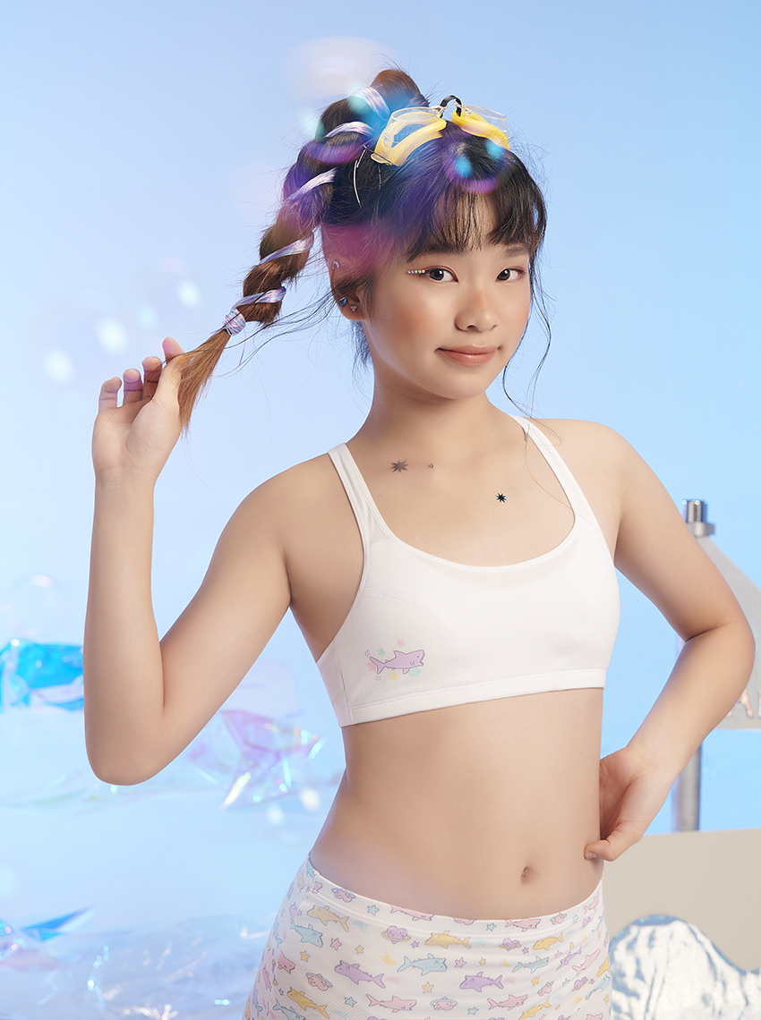 Áo Lót Đệm Mỏng Cho Bé Gái Màu Trắng Cool Teen By Sabina SBC500WH