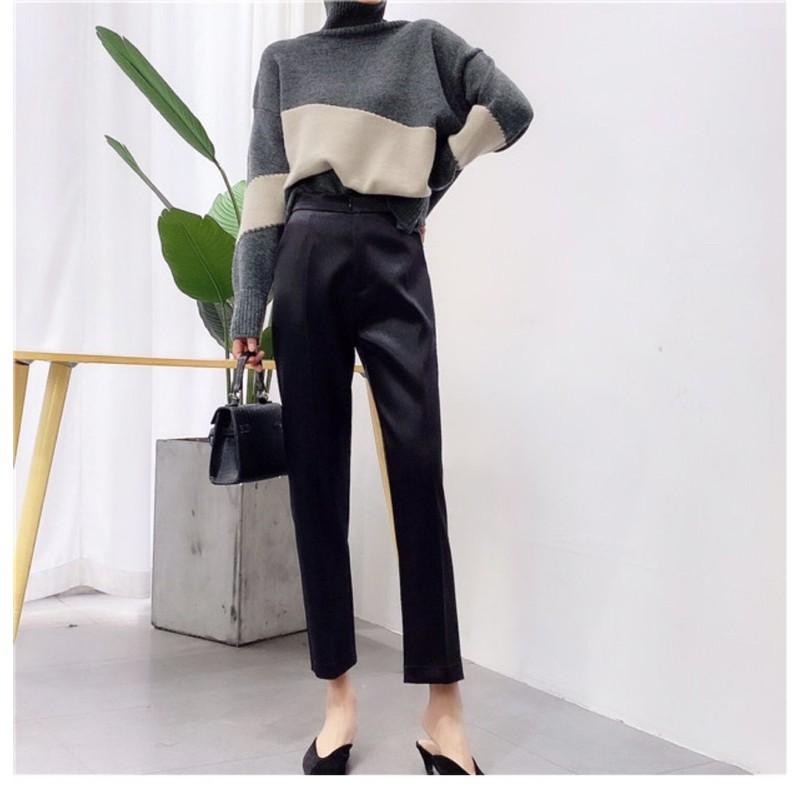 Quần tây lụa ống côn