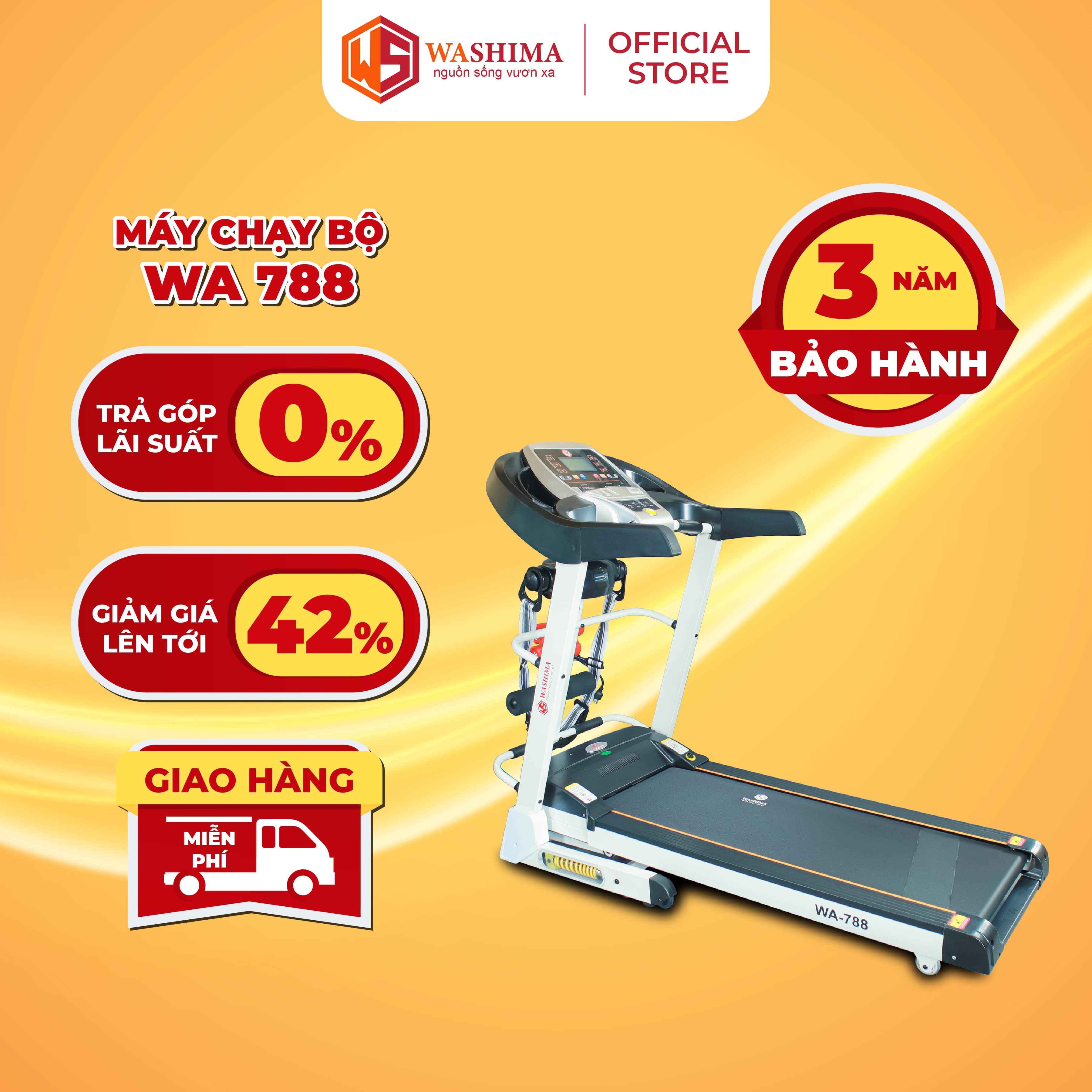 Máy Chạy Bộ tại nhà Washima WA-788 thế hệ mới giúp tăng cơ giảm mỡ hiệu quả.