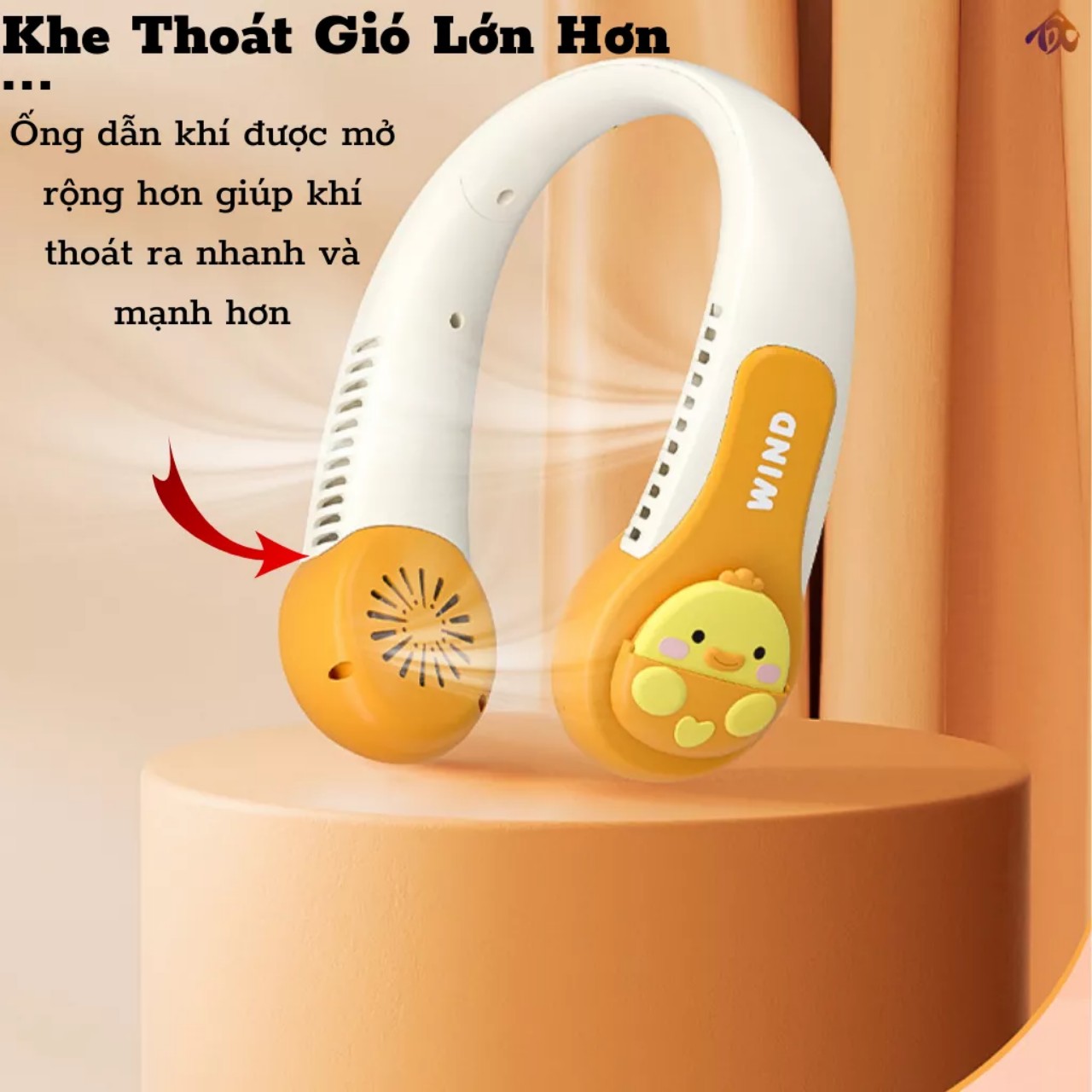 Quạt đeo cổ không cánh WIND 3D với 3 cấp gió mạnh phong cách trẻ trung năng động pin sạc litium ion Loại Tốt