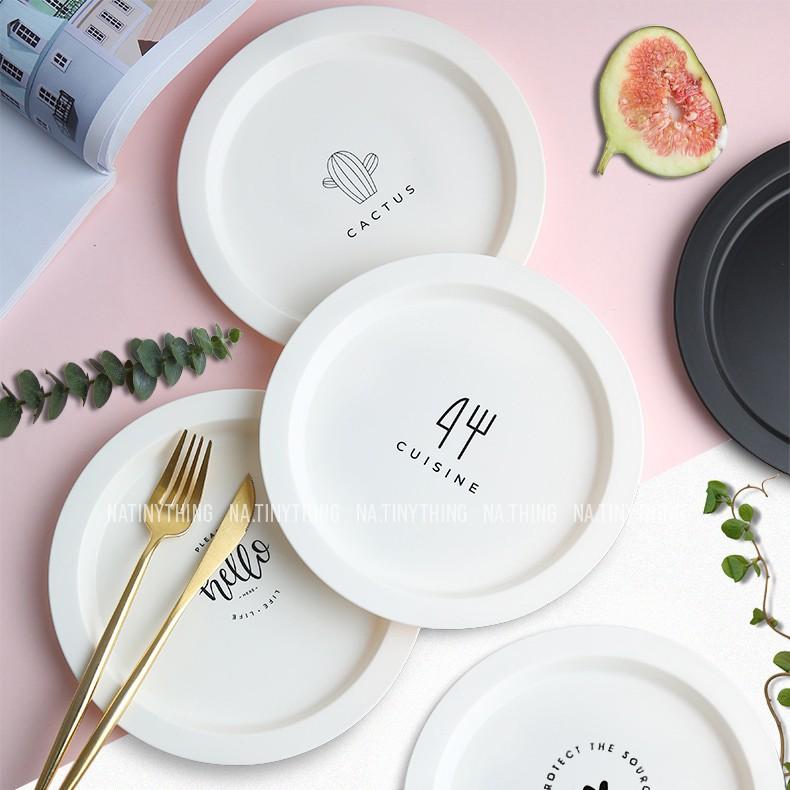 Khay đĩa tròn, dĩa ăn sáng, đạo cụ chụp ảnh nhựa cao cấp phong cách Hàn Quốc Vintage Decor