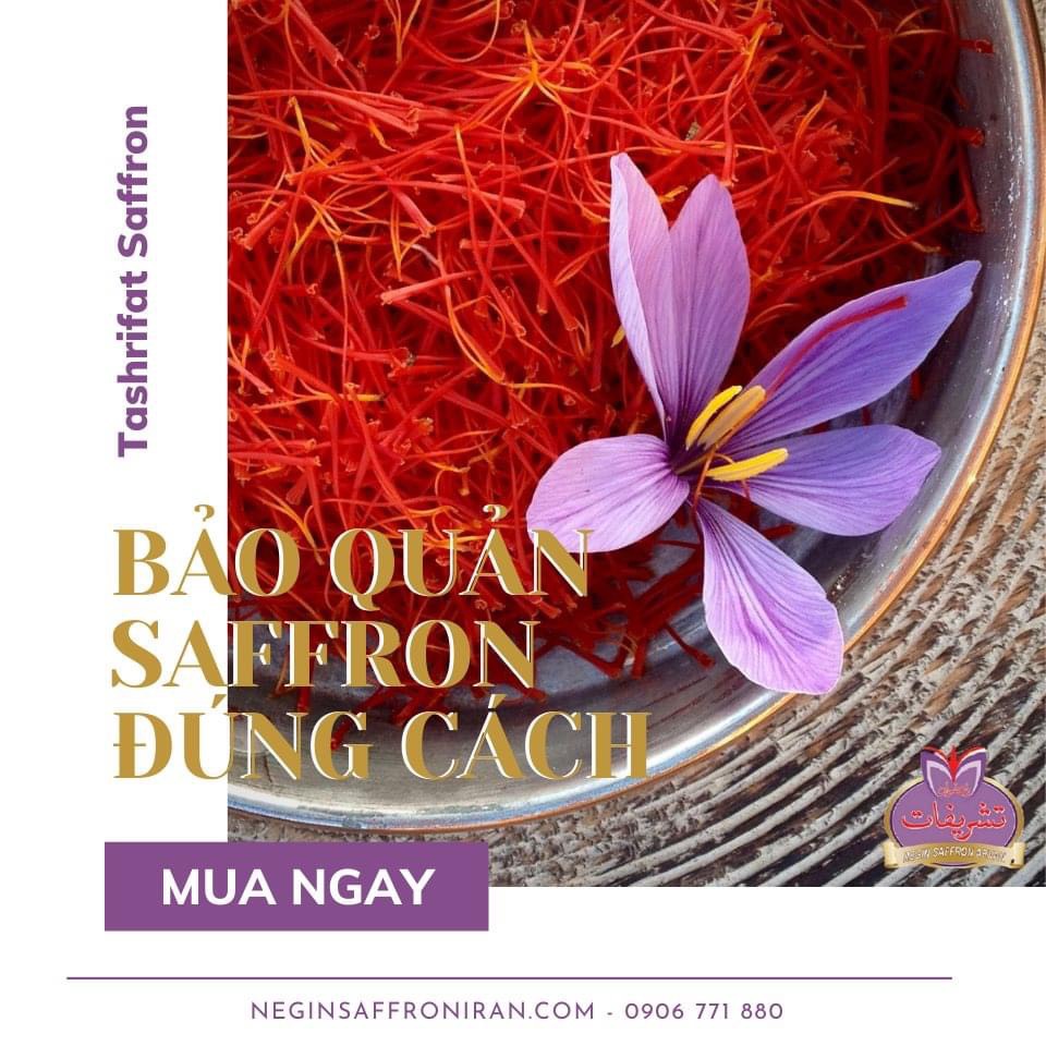 Nhụy hoa nghệ tây Tashrifat Saffron Premium Negin Iran chống lão hóa, làm sáng da,Tăng đề kháng, giảm stress, cải thiện giấc ngủ - OZ Slim Store