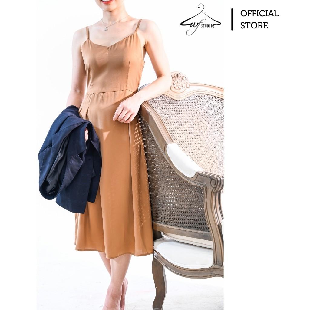 Váy hai dây nữ xếp li chất liệu lụa cao cấp - VD01 - wfstudios