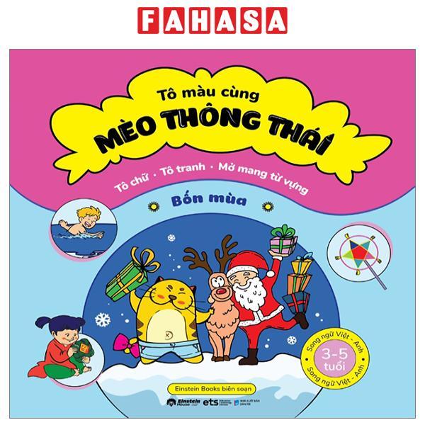 Tô Màu Cùng Mèo Thông Thái - Song Ngữ Việt-Anh - Bốn Mùa