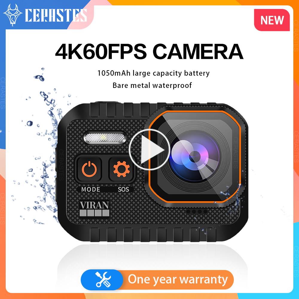 Camera hành động Cerastes 4K60fps với WiFi Remote 2.0 "HD màn hình không thấm nước lý tưởng để lái xe ghi âm và thể thao ngoài trời