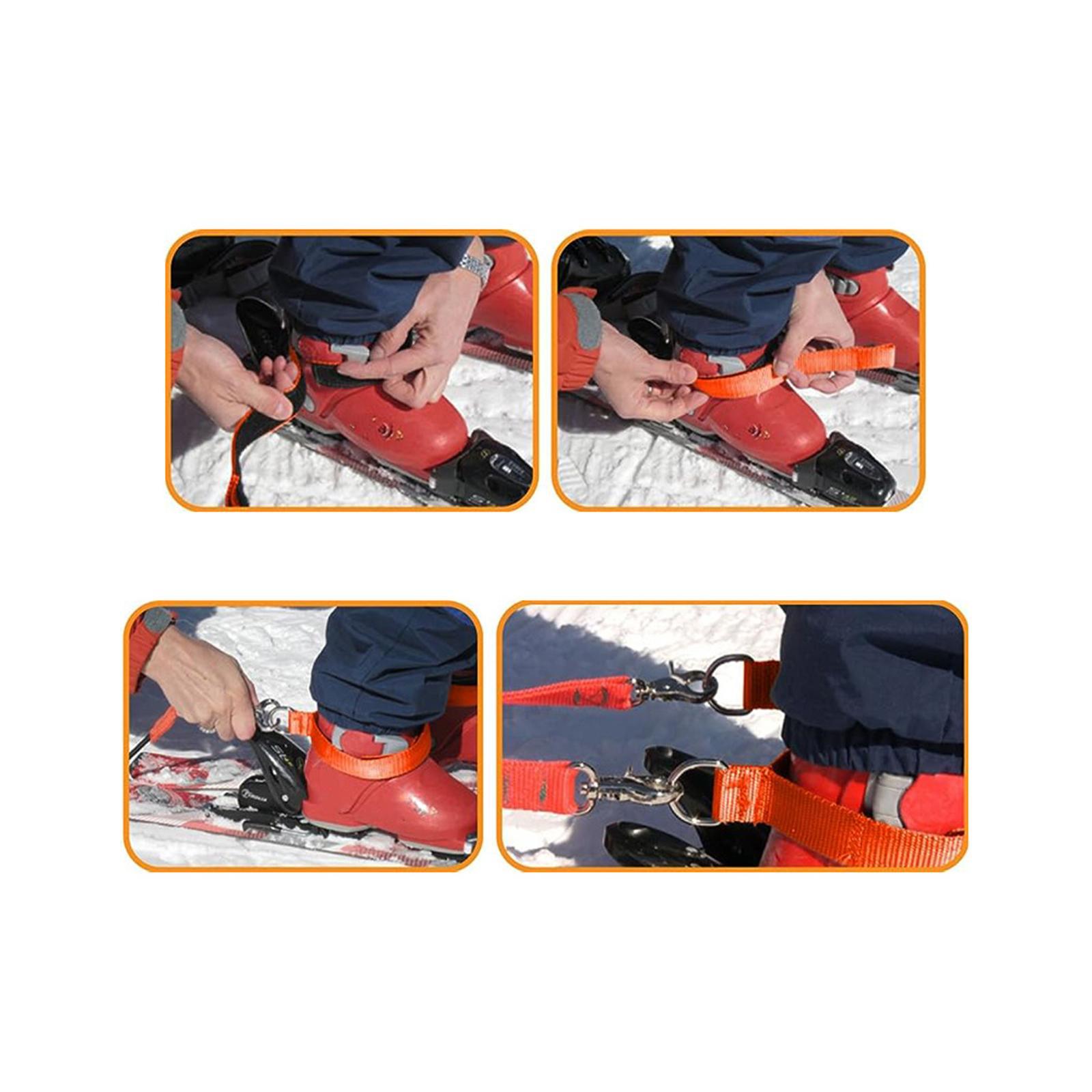 Kids Ski Training Harness Ski Training Belt Snowboard Safety Belt Beginner with Hook and Buckle Secure Connection Portable Ski Trainer Strap