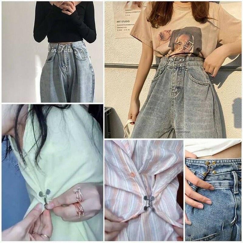 Nút Gài điều chỉnh lưng quần rộng Thắt lưng dạng gài - Móc thu hẹp eo quần Bò quần Jeans Nam Nữ - Chốt cài quần rộng eo