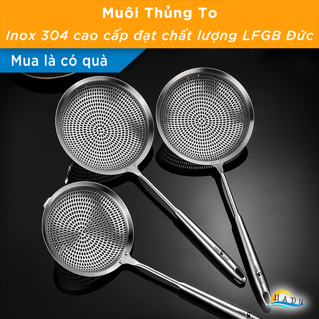 Muôi Thủng Inox 304 To Ăn Lẩu Cao Cấp Đạt Chất Lượng Đức SSGP