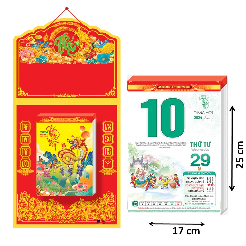 Bloc lịch 2024 - kích thước 17cm x 25 cm – Trò chơi dân gian - NH09