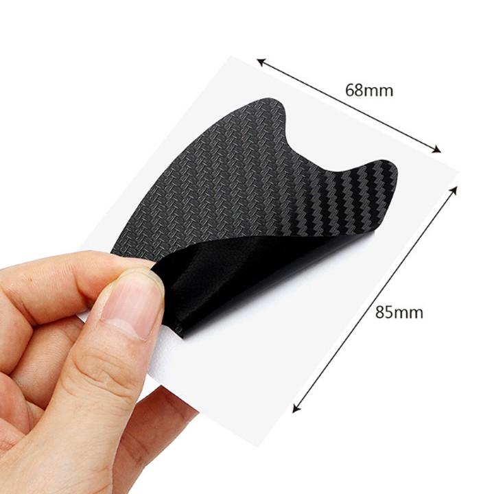 Bộ 04 Decal Carbon Dán Chông Xước Hõm Tay Nắm Cửa Xe Ô Tô