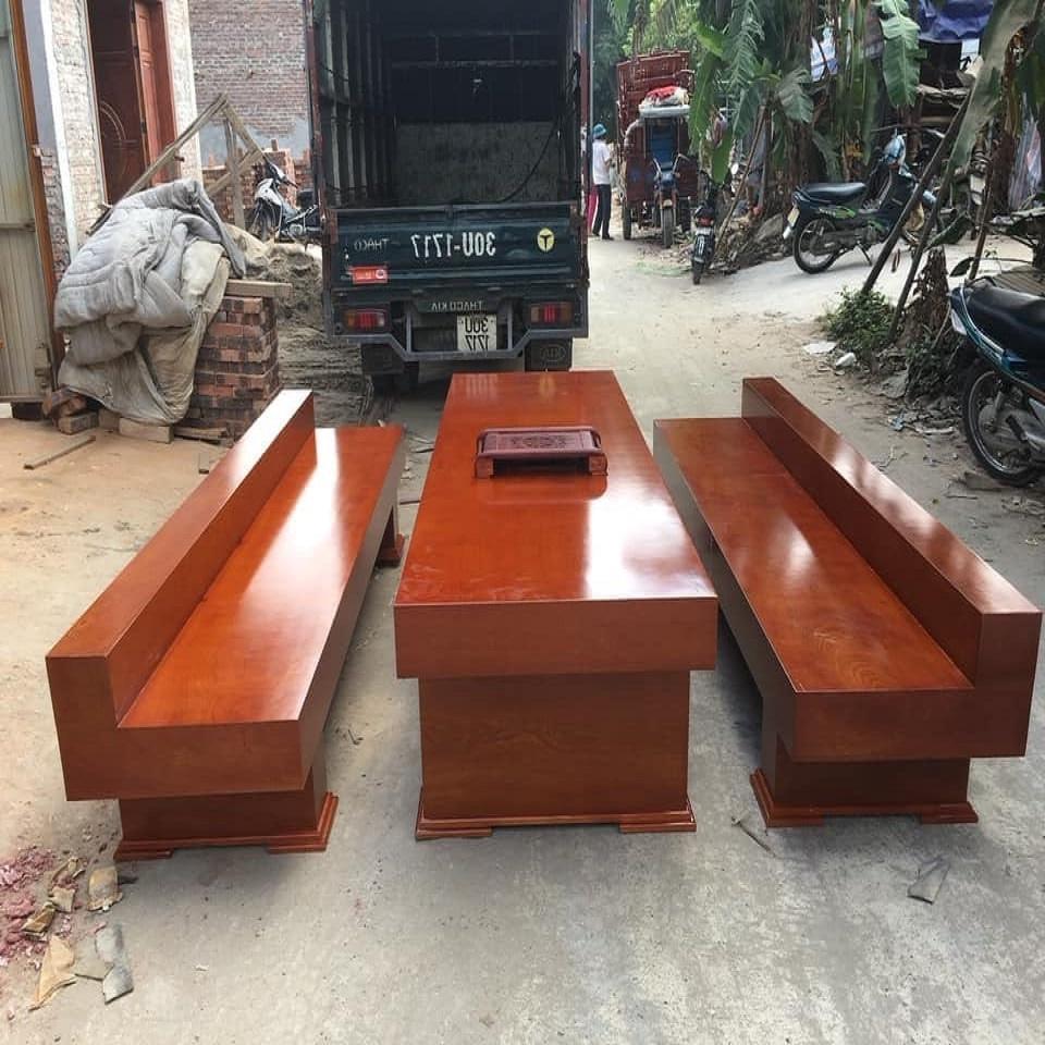 Bàn Ghế K3 Có Tựa Gỗ Xoan Đào