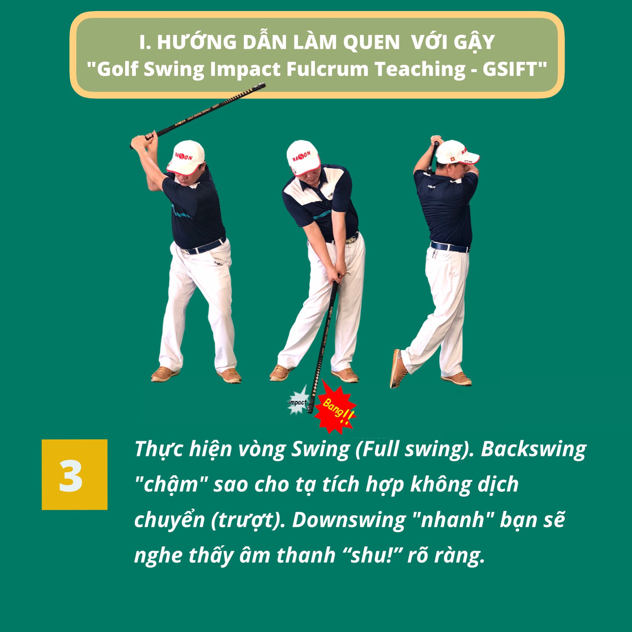 GOLF SWING IMPACT FULCRUM TEACHING (Gậy tập luyện điểm tựa impact) - Phiên bản chuyên nghiệp (Màu đỏ)