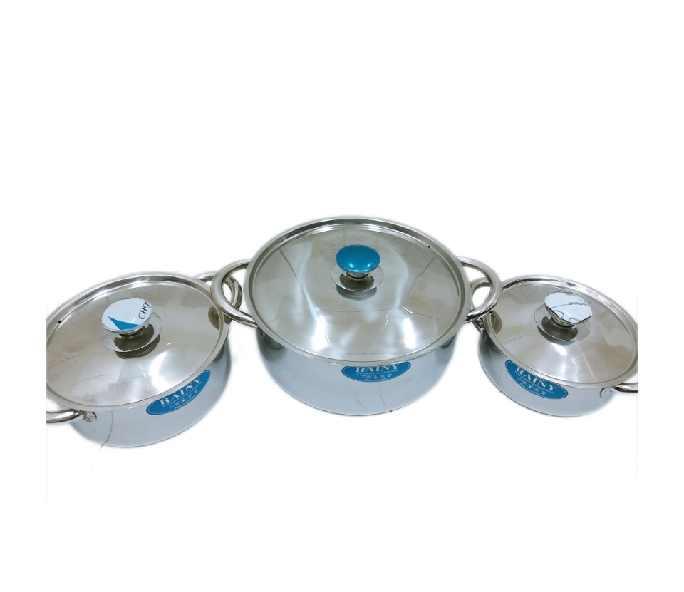Bộ 3 nồi 1 đáy inox Rainy cao cấp - Hàng Chính Hãng