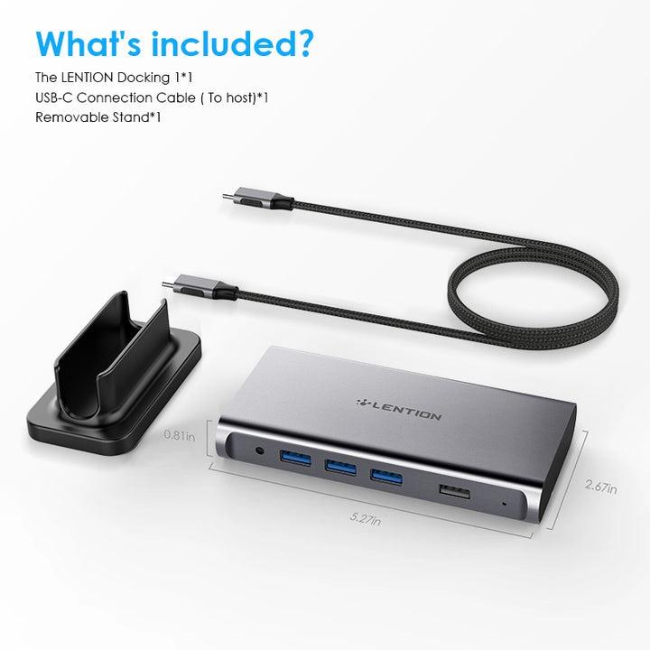 Bộ chuyển đổi USB C 9 trong 1 LENTION D53 Hàng chính hãng - HDMI 4K, GE, Aux, USB 3.0, USB 2.0