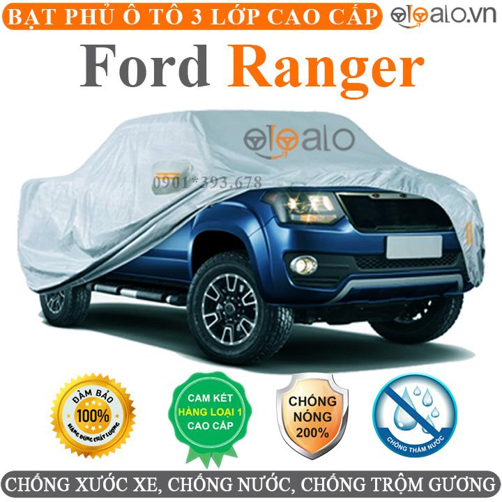 Bạt phủ xe ô tô Ford Ranger vải dù 3 lớp CAO CẤP BPXOT