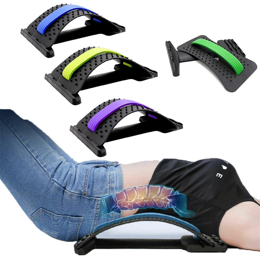 Thiết bị lưng thiết bị massager ma thuật kéo dài tập thể dục thắt lưng hỗ trợ thư giãn cột sống giảm đau Color: Blue