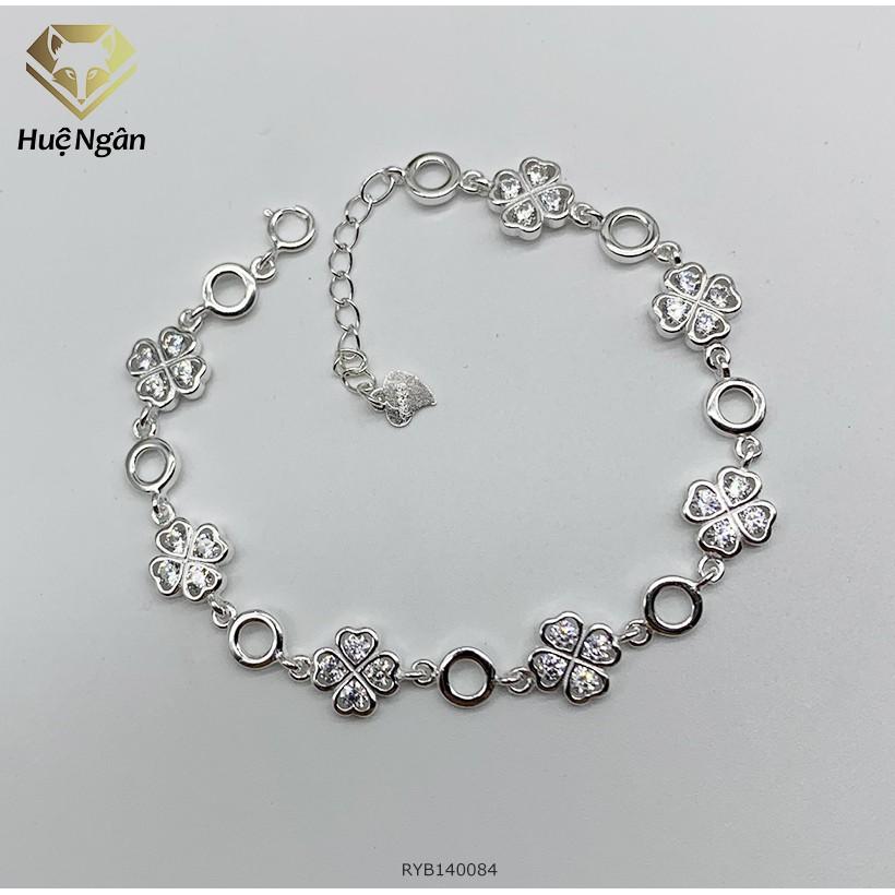 Lắc tay bạc 925 Huệ Ngân - Cỏ bốn lá may mắn RYB140084