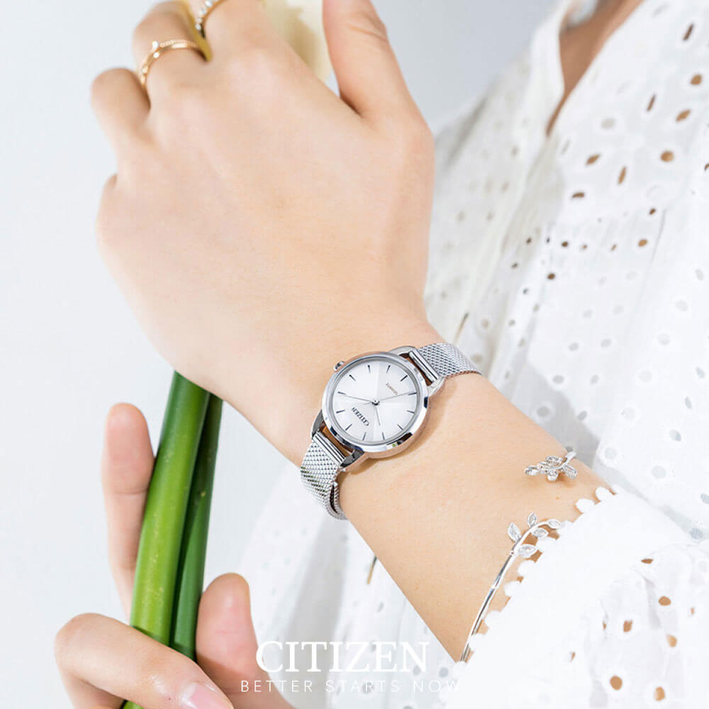 Đồng Hồ Nữ Citizen Pin EQ3000-58D - Dây Kim Loại - Kính Khoáng - Mặt Xà Cừ