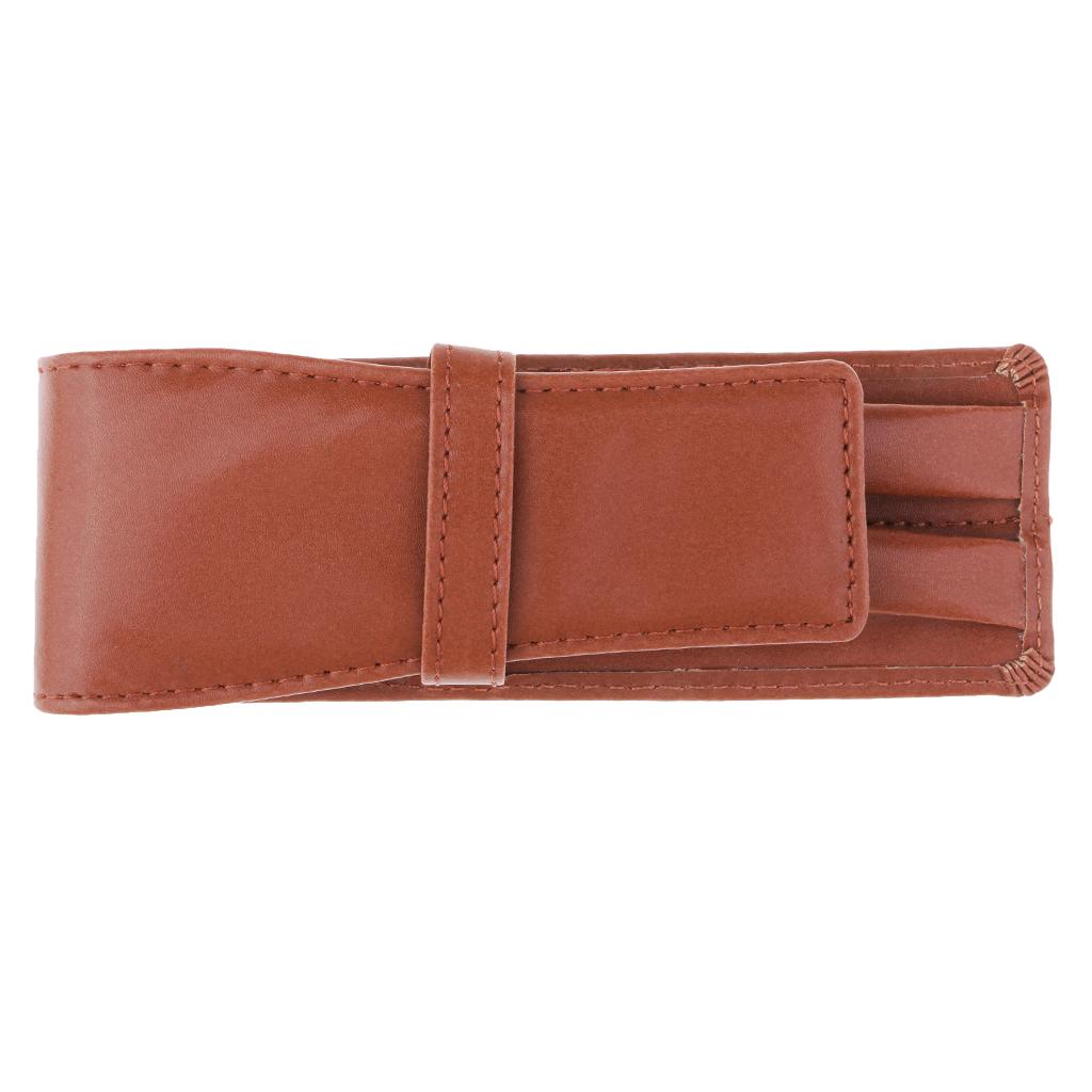 Pencil Case Leather Pouch Fountain Pen Holder for Pen Storage Pen Container Pen Pouch for 3 Pens