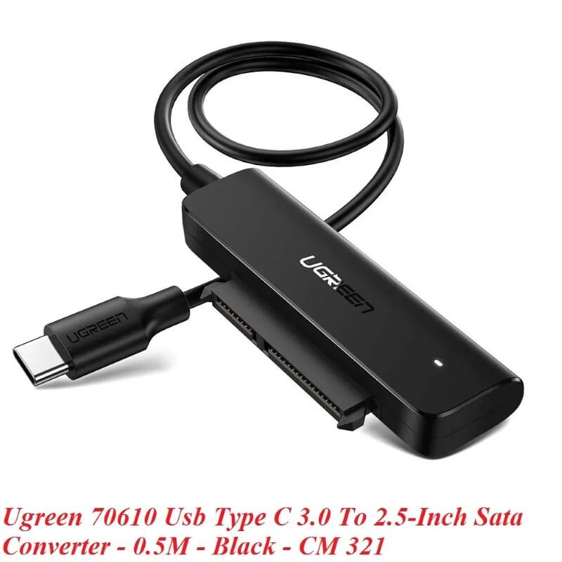 Ugreen UG70610CM321TK 0.5m 0.5m bộ đọc ổ cứng ssd usb type c ra 2.5 inch sata 50cm - HÀNG CHÍNH HÃNG