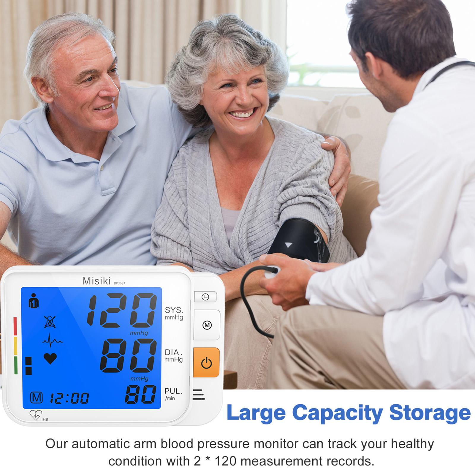 Misiki Digital Blood Pressure Monitor, Large Cuff 0.7-1.3 Feet - Automatic Upper Arm Blood Pressure Cuff Sets Backlight LCD screen